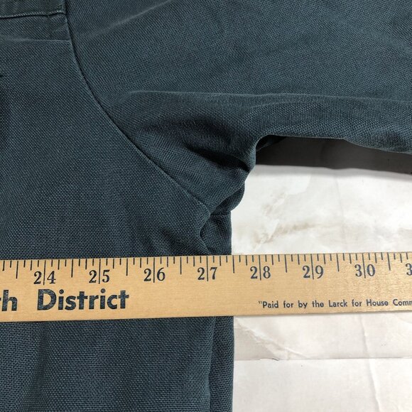 Towne By London Fog Forrest Green Canvas Barn Chore Parka Coat Jacket Sz XL Long - Picture 5 of 13
